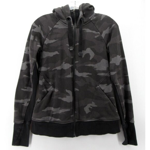 Athleta Jacket Small Sweatshirt Camo Full Zip Hoodie Drawstring - Picture 1 of 11